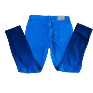 Madewell Skinny Skinny Jeans Blue Ombre Dip Dye Denim Mid Rise | 26